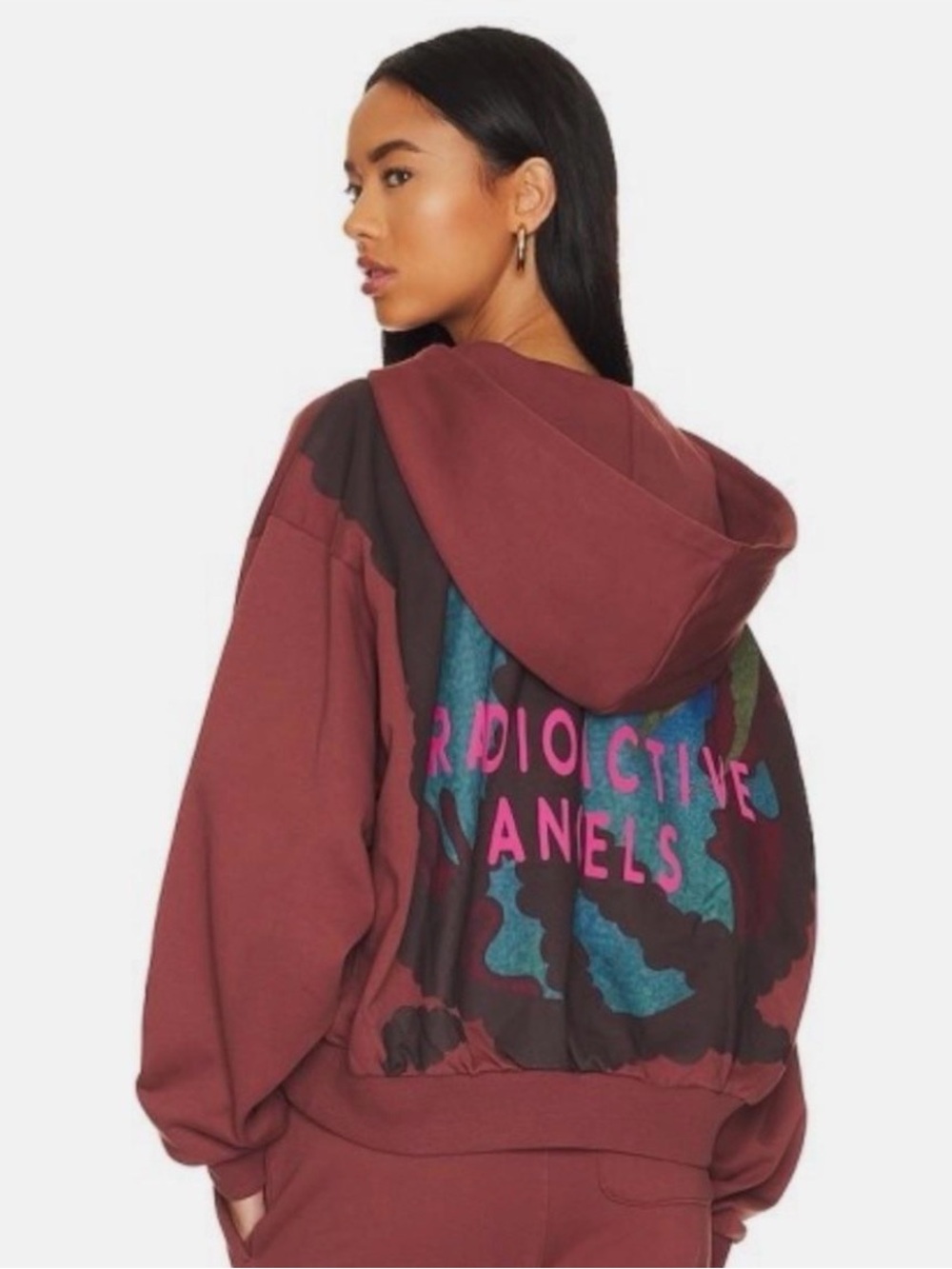 Boys Lie Women’s Burgundy and Brown Hoodie